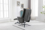 Orson Swivel Accent Chair Leroy Grey life style back view photo with a footstool