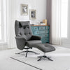 Orson Swivel Accent Chair Leroy Grey life style side view photo with a footstool