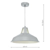 Decorative ceiling light fixture Owain 1 Light Pendant Grey

