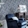 Laura Ashley Paxford Leaves Wallpaper Dark Seaspray life style picture