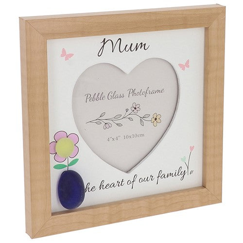 Pebble Glass Photo Frame Mum - Elegant Homeware Picture Frame