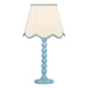 Poma Natural & Mint Linen Scalloped Shade 25 cm look with a lamp