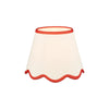 Poma Natural & Red Linen Tapered Drum Shade 25cm perfect for table lamps and pendants