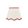 Poma Natural & Red Linen Tapered Drum Shade 25cm picture on the white background