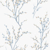 Laura Ashley Pussy Willow Wallpaper Seaspray Blue close view picture of the wallpaper design