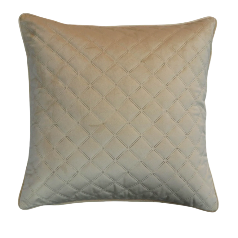 Cushion F+H Quilted Velvet Caramel 50x50cm - Soft Furnishings Decor