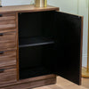 Ray Sideboard Dark Teak picture of the opened storage space