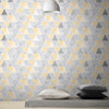 Best wallpaper for walls with a contemporary yellow and grey design – Graham & Brown Lemon Reflections
