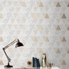 Stylish wallpaper for walls featuring soft gold metallic tones – Graham & Brown Reflections Natural Wallpaper
