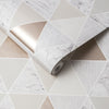 Contemporary geometric wallpaper with a neutral palette – Graham & Brown Reflections Natural Wallpaper
