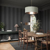 Superfresco Easy Regent Stripe Wallpaper Charcoal life style picture