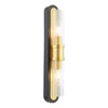 Rhian 2 Light Wall Light Matt Black and Ribbed Glass picture of the lamp design
