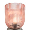 LED lamp design Rhubarb Table Lamp Pink and Green Ribbed Glass

