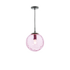 Elegant lighting Ripple Easy Fit Shade in pink glass

