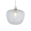 Riverwood Ribbed Glass Non Electric picture with turned on light on the white background