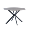 Stylish round dining table with grey stone top
