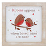 Robins Appear Square Wall Plaque - Robin Memorial Gifts Collection