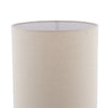 Roetta Floor Lamp White and Natural With Shade close view picture of the natural linen shade
