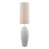 Roetta Floor Lamp White and Natural With Shade with a natural stone base