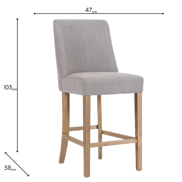 Rosa Counter Stool Sand - High Bar Stool for Kitchen & Dining