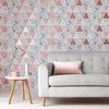 "Stylish home decor with Graham & Brown Rose Reflections Wallpaper"
