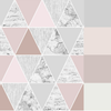 "Graham & Brown geometric wallpaper art in Rose Reflections pattern"
