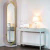 Large gold mirror with a smooth metal frame, Rotating Mirror 159cm Gold.
