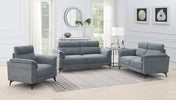 Roxy 3 Seater Sofa Grey living style photo with armchair and 2 seater sofa