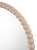 Beige finish wall mirror with natural wood frame - Ruan Round Mirror Cream