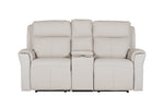 Russo 2 Seater Sofa Electric Recliner With Console Stone front view picture of the sofa design