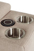Russo Console Sectional Mushroom close view picture of the cup holders