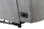 Russo Corner Sofa Electric Recliner Charcoal close view picture of the buid-in power port