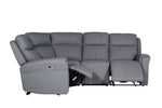 Russo Corner Sofa Electric Recliner Charcoal front view picture with reclined seats