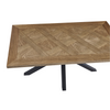 Wooden rectangle dining table for 6 with parquet inlay
