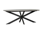 "Elegant oval dining table - Sadia 2 m Smoke finish"
