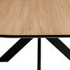 Practical surface for family meals and gatherings.