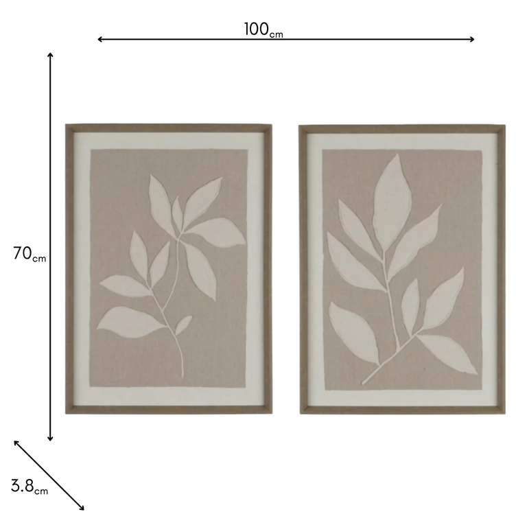 Scatterbox Art Sarina Natural - Two-Piece Floral Scatterbox Art Canvas