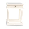Scroll Accent End Table Ivory with Drawer & Mirror