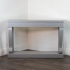 "Oak console table with vintage charm"
