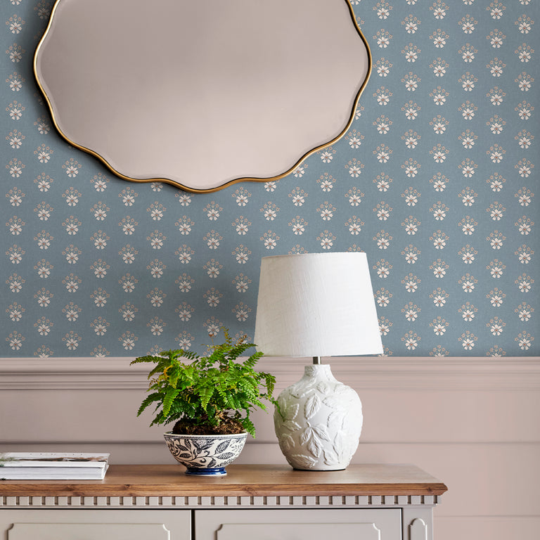 Laura Ashley Semington Floral Geo Wallpaper - Laura Ashley Collection Wall Covering