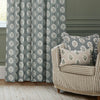 Sessile Leaf Motif PP Curtains Delph Blue life style bottom view photo