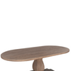 Warm-toned oval table perfect for family meals.