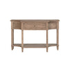 Compact rustic brown sofa table
