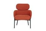Cozy Solas accent chair in rust-colored boucle
