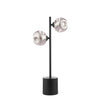 Spiral 2 Light Table Lamp Matt Black With Closed Organic Smoked Glass made in a modern design