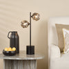 Spiral 2 Light Table Lamp Matt Black With Closed Organic Smoked Glass life style picture