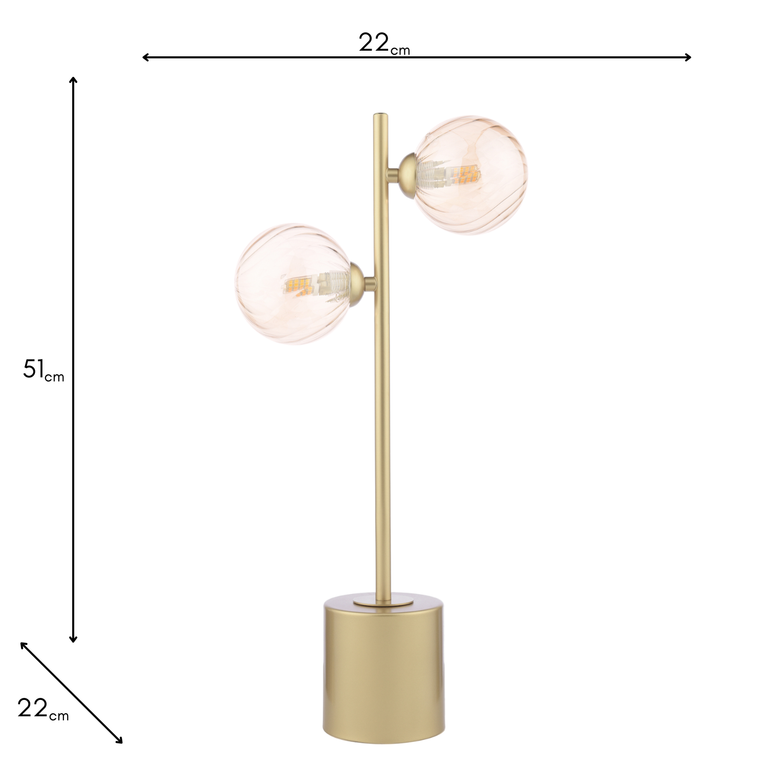 Spiral 2 Light Table Lamp Gold – Elegant Lighting Collection