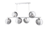 Spiral Pendant Light with Smoke Ribbed Glass Shades - Interior Lighting