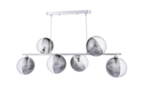 Modern 6-Light Spiral Pendant - Chrome & Glass - Dining Room Lighting