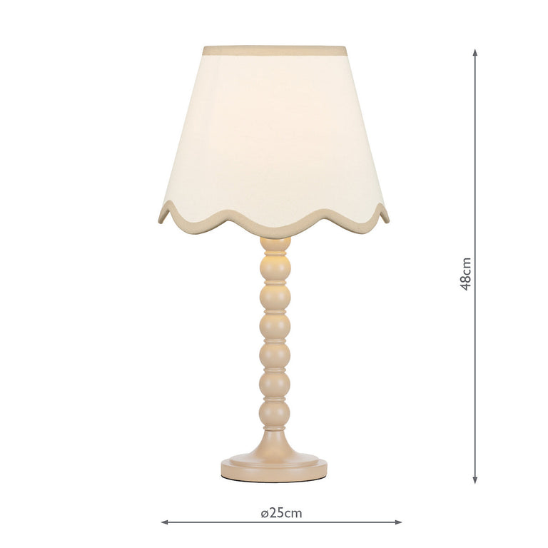 Spool Table Lamp With Poma Shade Taupe - Table Lamp Collection